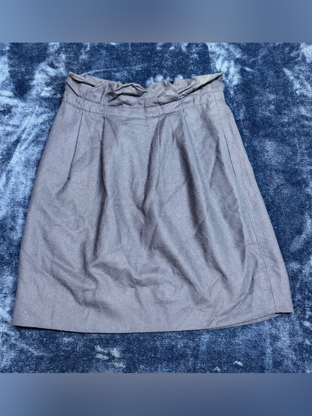 J. Crew navy blue A-Line Skirt with Paperbag Waist wool